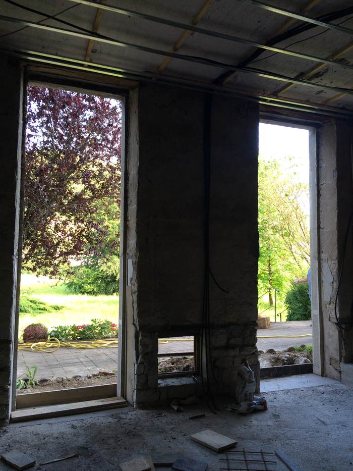 Chantier en cours — ouverture en façade